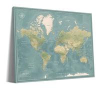 Carte du monde de voyage détaillée de qualité supérieure sur toile | Carte de voyage interactive avec épingles | Parfait pour marquer vos aventures et vos souvenirs de voyage | Pin Adventure map (81,3