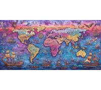 Carte du monde Diamond Painting Adulte 50x100cm Diamond Painting Bateau DIY Strass Kit Broderie Point de Croix Peinture Diamant Kit Complet Adulte pour Cadeau Femme Tableau Decoration Murale ZSHD-0005