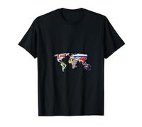 Carte du Monde Drapeaux de Tous Les Pays Voyage T-Shirt