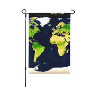 Carte du monde Drapeaux décoratifs pour l'extérieur, décoration de jardin double face pour toutes les saisons
