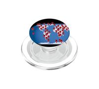 Carte du Monde du Voyageur avec épingles pour Couvrir Le Globe PopSockets PopGrip pour MagSafe