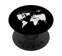 Carte du Monde en Avion Voyage Wanderlust Explorer Art Design PopSockets PopGrip Adhésif