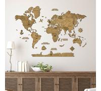 Carte du monde en bois 2D