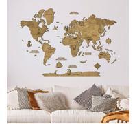 Carte du monde en bois 2D Harmandi