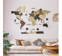 Carte du monde en bois 2D Multicolor L (150*105 cm) Creatifwood - Décoration Murale