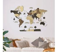Carte du monde en bois 2D Multicolor M (100*70 cm) Creatifwood - Décoration Murale