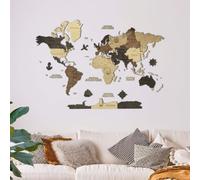 Carte du monde en bois 2d multicolor m