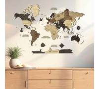 Carte du monde en bois 2D S Multicolor(80*55 cm) Creatifwood - Décoration Murale