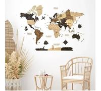 Carte du monde en bois 2D S Multicolor(80*55 cm) Creatifwood - Décoration Murale