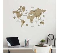Carte du monde en bois 2D XS ( 60x40 cm)Creatifwood - Décoration Murale