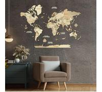 Carte du monde en bois 3D Claire M (100*70 cm) Creatifwood - Décoration Murale