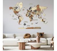 Carte du monde en bois 3D Multicolor L (150*100 cm) Creatifwood - Décoration Murale