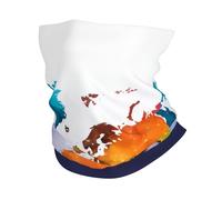 Carte du Monde en Couleurs Unisexe Bandana Élastique Écharpe Tube Multifonctionnel Bandeau pour Été Pêche Marche Sport