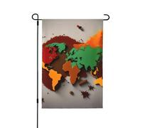 Carte du monde en épices, drapeaux décoratifs pour l'extérieur, décoration de jardin double face pour toutes les saisons