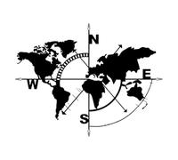 Carte Du Monde En Métal Noir - Mur Ennuyeux - Silhouette De Boussole En Fer De 30,5 Cm - Sculpture Moderne - Panneau À Suspendre - Cadeau Pour Voyageur, Bureau, Salon, Chambre À Coucher, Dortoir, Déco