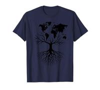 Carte du Monde enracinée - Symbole des Racines de la Terre - Minimaliste T-Shirt
