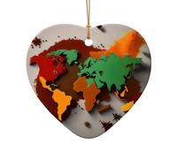 Carte du monde faite d'épices, décoration de Noël, décorations de sapin de Noël, décoration de vacances et idées cadeaux de Noël