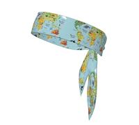 Carte du monde Impression multifonctionnel Foulard de sport double face extensible décontracté léger