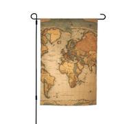 Carte du monde imprimée drapeau de jardin polyvalent et élégant pour toutes les saisons, décoration extérieure, porches, jardins