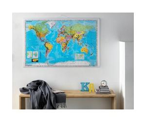 Carte du monde, laminé, (l)1.370 x (H)970 mm