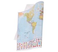 Carte du Monde Murale en Toile, Tableau Décoratif Simple pour Intérieur | Couleurs Vives, Résistante à L’usure, pour Murs de Classe ou Fêtes, Style Polyvalent
