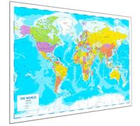 Carte du Monde Murale - Grande Carte Atlas - Art Mural de Voyage - 84 x 60 cm - Cadeau de Classe ou de Géographie