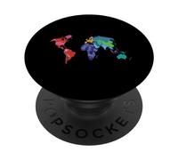 Carte du Monde Pays Drapeau Atlas PopSockets PopGrip Adhésif