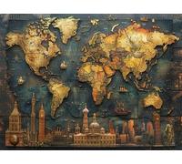 Carte du monde Peinture Numero Adulte, Eenfants Peinture par Numéro Peinture par Numero Débutants Activité Manuelle, avec 3 Pinceaux et Acryliques Pigment, Decoration Murale 40x70cm (Sans Cadre) -Y985