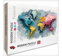 Carte du Monde Puzzle 4000 Pièces Adultes, Graffiti Puzzle Bois 141x87cm, Adultes Jeu éducatif Défi énigme avec Une Boîte d'emballage Exquise, Jeu Relaxant Détente Collection, Deco Chambre, K-9721