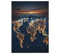Carte du Monde - Puzzle en Bois Adulte 300 P - Challenge Puzzles - Adultes Et Enfants À Partir De 12 Ans 42×30cm