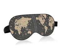 Carte du monde rétro Vintage motif noir masques pour les yeux blocs de couverture masque de sommeil léger ombre couverture bandeau relaxant yeux couverture avec sangle de tête réglable pour hommes fem