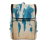 Carte du monde Sac à dos d'école imperméable à l'eau Sac à dos de gym Sac à dos pour ordinateur portable de plein air Sac de voyage pour femme et homme