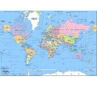 Carte Du Monde - Sous Main Rigide/Avec Pays Et Capitales Imprimés (Dimension 40 x 60 cm) Impression 2008