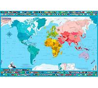 Carte Du Monde - Sous Main Rigide/Avec Pays Et Capitales Imprimés (Dimension 40 x 60 cm) Impression 2016