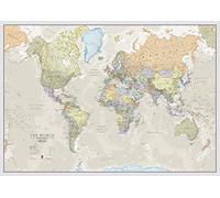 Carte du Monde Style Classic Poster - Plastifiée - 118,9 x 84,1 cm | Maps International