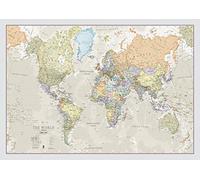 Carte du Monde Style Poster Classic - Plastifiée - 84,1 x 59,4 cm | Maps International