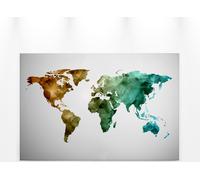Carte du monde Toile Verte Bleue Rouge 90x60 DD120341 Toile Moderne