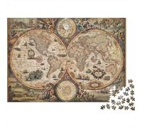 Carte du Monde Vintage - Puzzle 1000 pièces - Paysage Abstrait texturé - Adultes à partir de 12 Ans - Jeu éducatif - Décoration intérieure - Défi - - Cadeau d'anniversaire - 38 x 26 cm