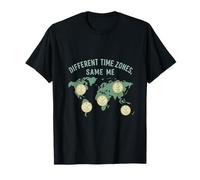 Carte du Monde Wanderlust Travel avec différents fuseaux horaires T-Shirt
