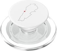 Carte du Pays Minimaliste du Liban - Cœur sur Beyrouth PopSockets PopGrip pour MagSafe
