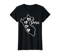 Carte du Pérou avec icônes de cœur culturel T-Shirt Graphique avec Valeur