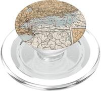 Carte du Phare et des itinéraires Nautiques du lac Ontario Vintage (1915) PopSockets PopGrip pour MagSafe