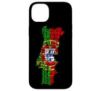 Carte du Portugal avec drapeau des villes portugaises Coque pour iPhone 14 Plus