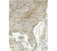Carte du sud-est des États-Unis de 1958