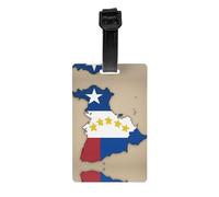 Carte du Venezuela avec étoiles jaunes imprimées étiquettes de bagage accessoires essentiels de voyage pour valises et sacs, étiquettes d'identification au dos