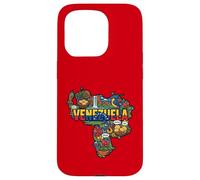 Carte du Venezuela Icônes Culturelles Drapeau Arepa Salto Angel Coque pour iPhone 15 Pro