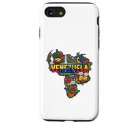 Carte du Venezuela Icônes Culturelles Drapeau Arepa Salto Angel Coque pour iPhone SE (2020) / 7/8