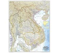 Carte du Vietnam, du Cambodge, du Laos et de la Thaïlande de 1967