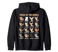 Carte éducative des espèces de Renards du Monde Sweat à Capuche