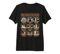 Carte Émotions Corps Psychologie Bien-être T-Shirt Haut de Gamme